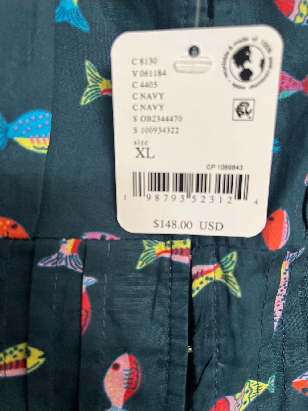 Free People Navy Fish Print Tank and Short set - Picture 4 of 8